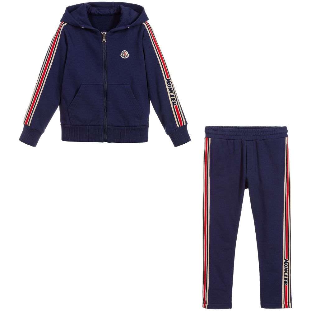 Boys Blue Logo Cotton Tracksuit