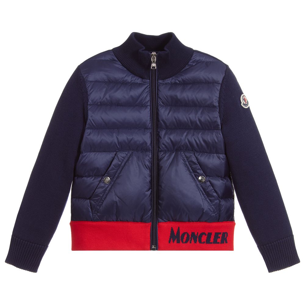 Boys Navy Knit Zip-Up Cardigan