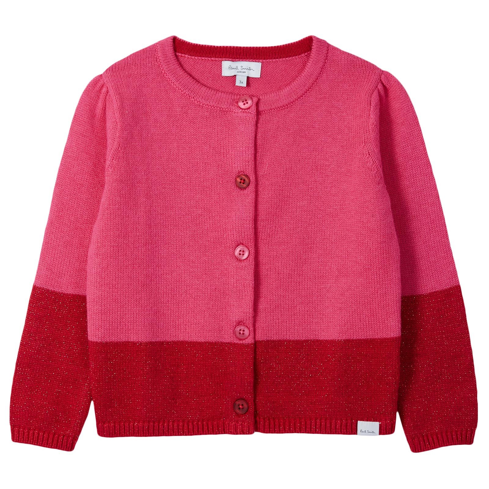 Girls Confetti Pink&Fuchsia Knitted Cardigan - CÉMAROSE | Children's Fashion Store - 1
