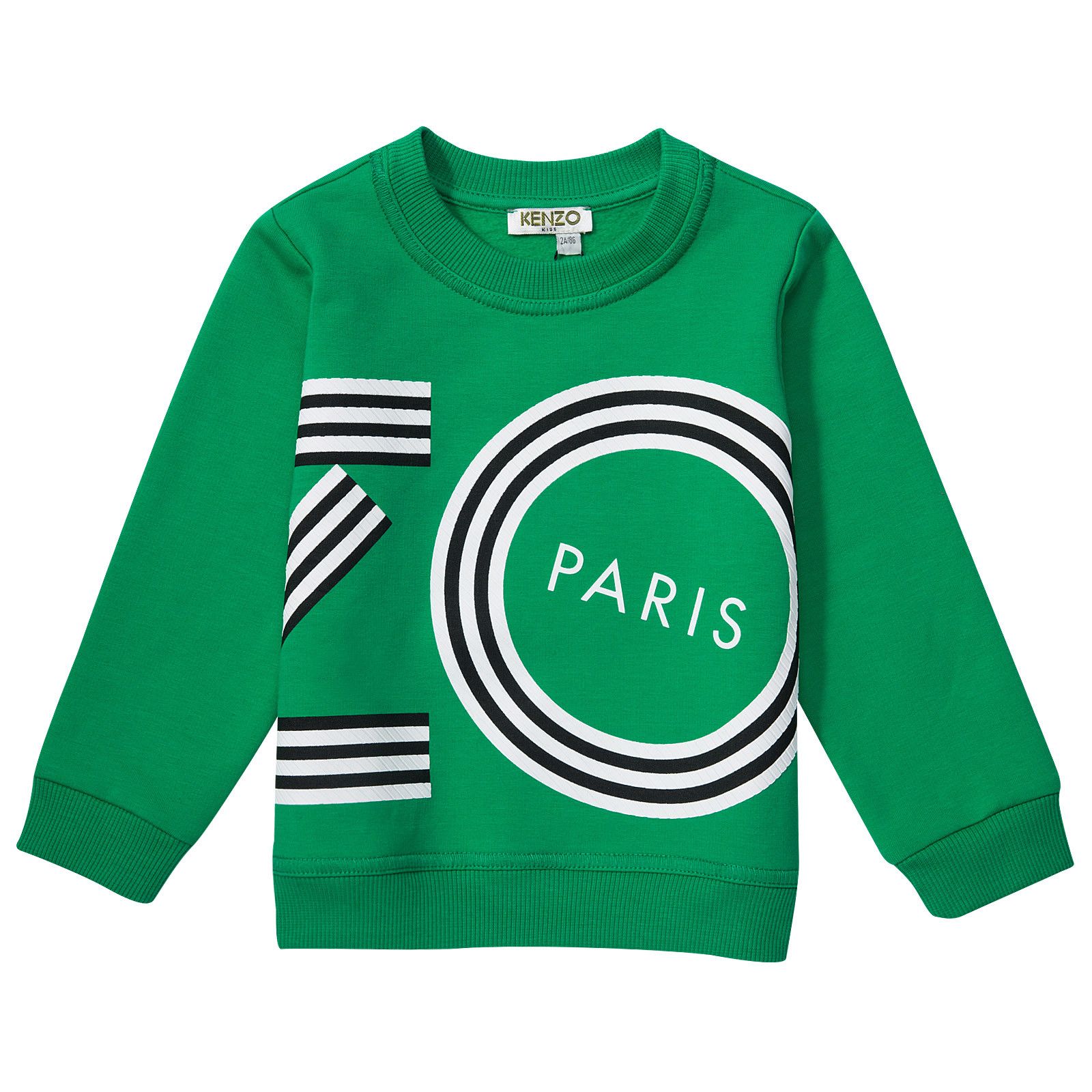 Boys&Girls Bright Green Printed Logo Sweatshirt - CÉMAROSE | Children's Fashion Store - 1