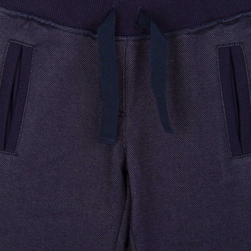 Boys&Girls Navy Blue Tiger Embroidered Demin Trousers With Ribbon Tie - CÉMAROSE | Children's Fashion Store - 3