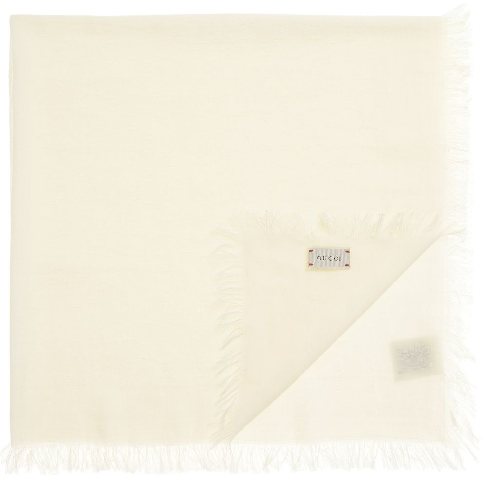 Girls Ivory GG Logo Cotton Scarf (93cm)