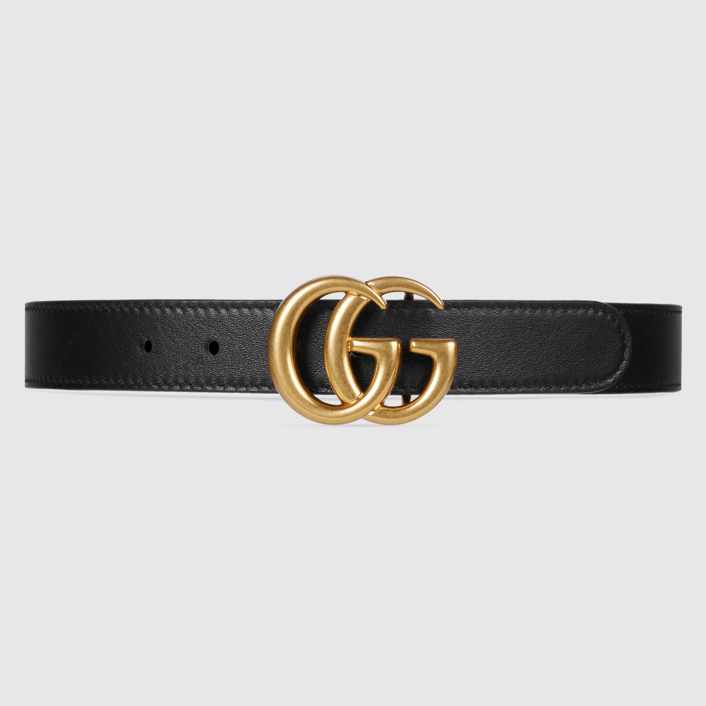 Boys & Girls Black GG Leather Belt