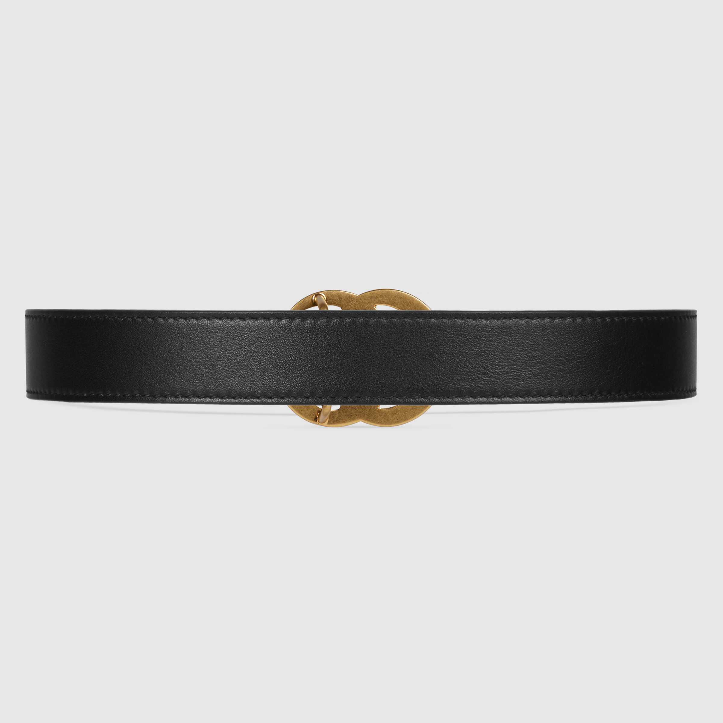 Boys & Girls Black GG Leather Belt