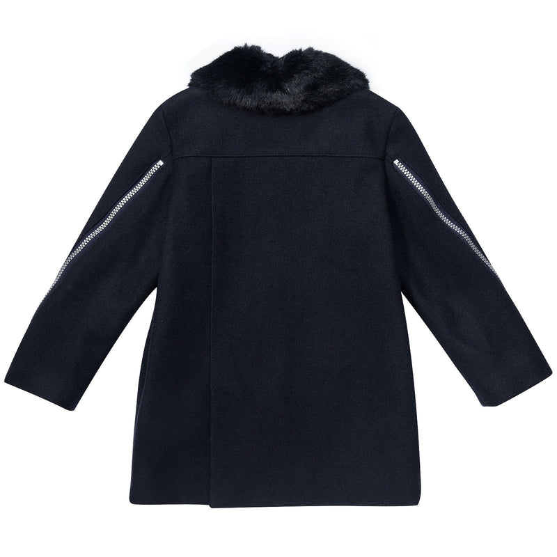 Girls Black Padded Coat With Fur Collar - CÉMAROSE | Children's Fashion Store - 2