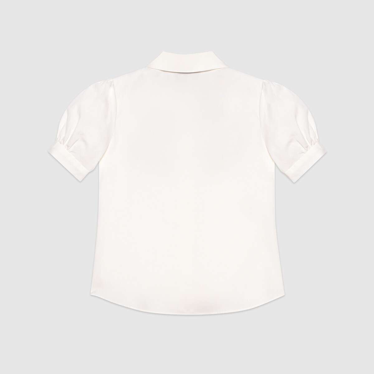 Girls White Bow-knot Cotton Shirt