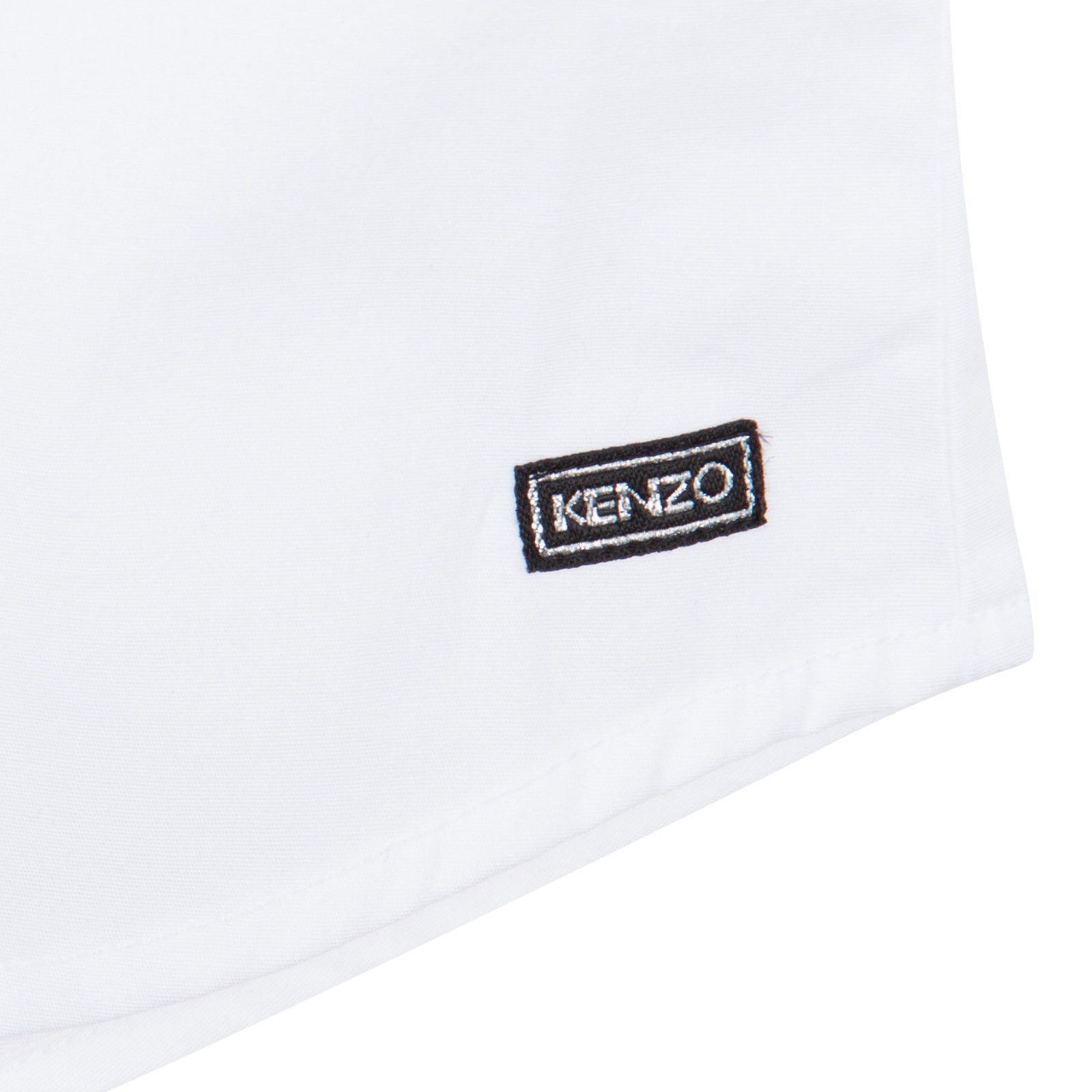 Girls White Cotton Blouse With Black&White Cube Print Buttons - CÉMAROSE | Children's Fashion Store - 5