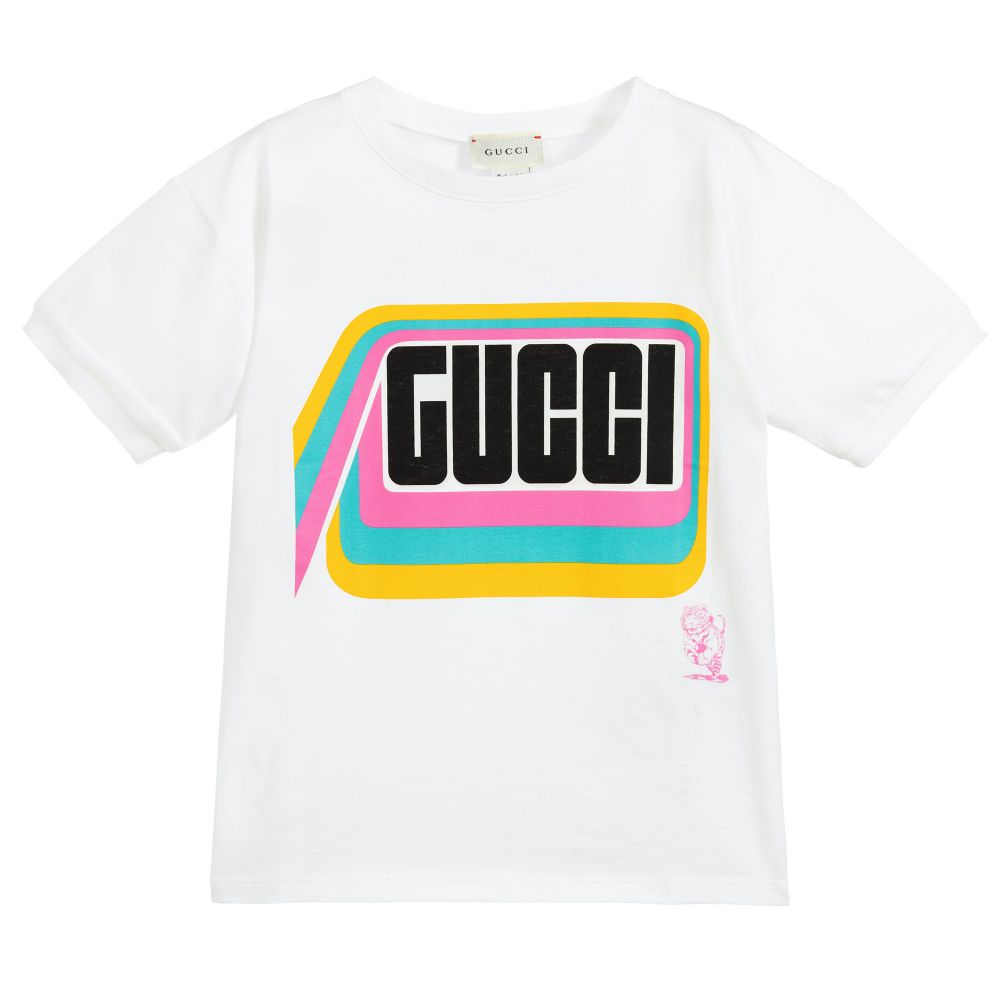 Boys White Logo Cotton T-shirt