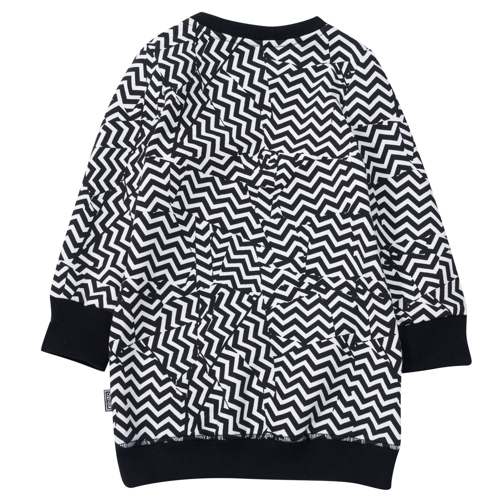 Girls Black&White Zigzag Pattern jersey Dress - CÉMAROSE | Children's Fashion Store - 2