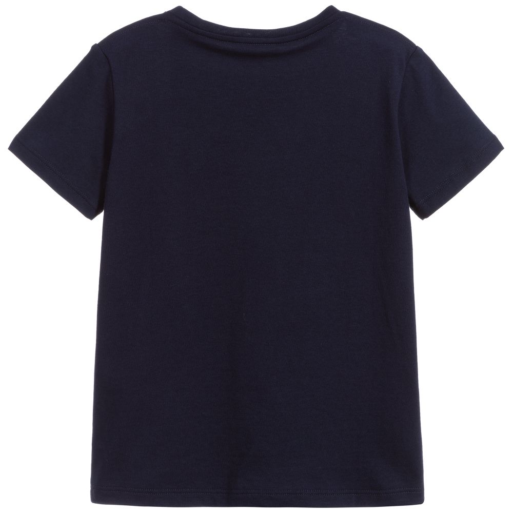 Boys Blue Logo Cotton T-shirt