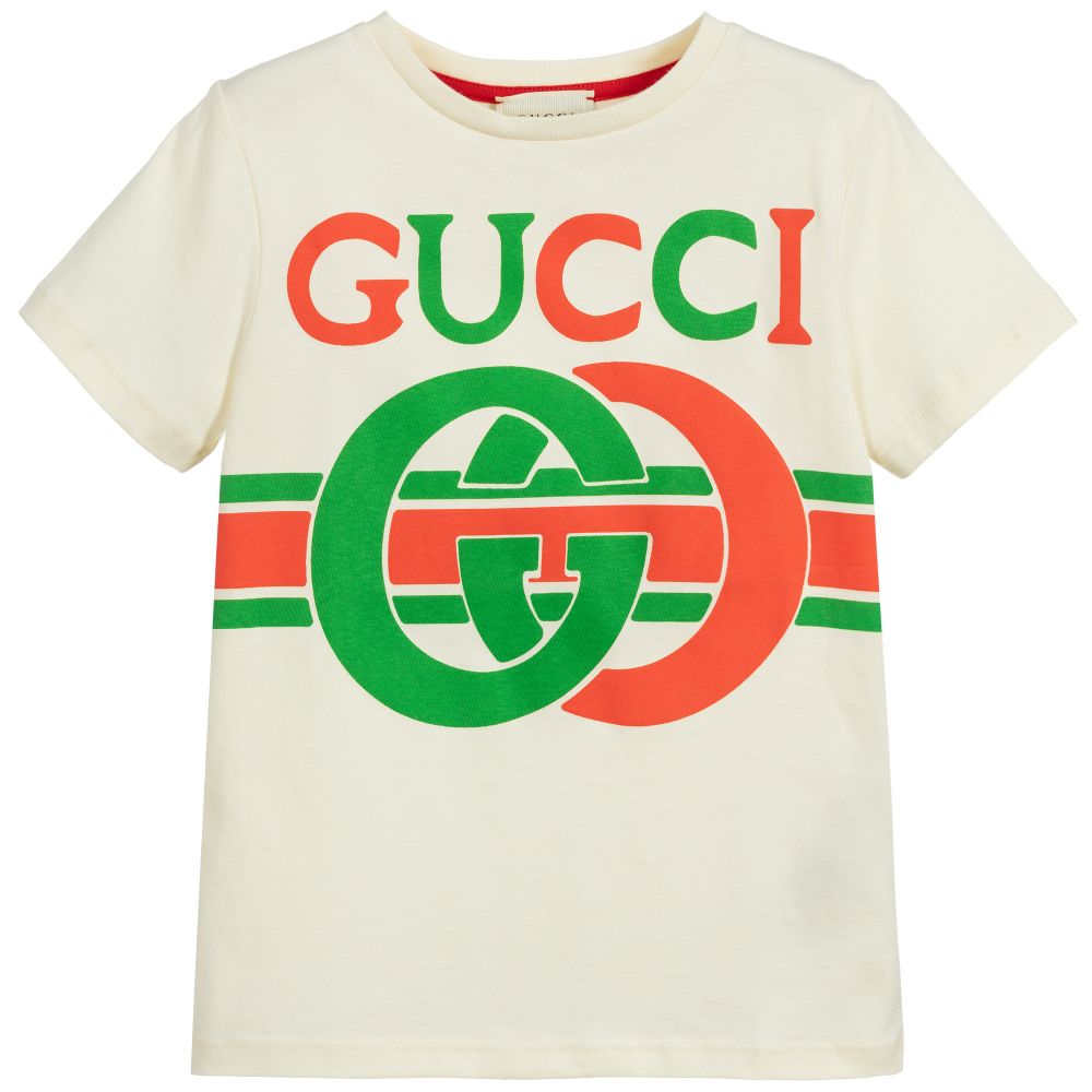 Boys White Logo Cotton T-shirt