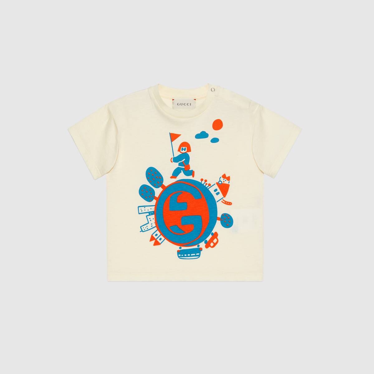 Baby Boys & Girls White Cotton T-shirt