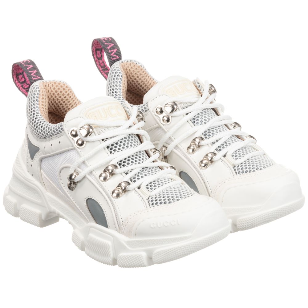 Boys & Girls White Leather Shoes