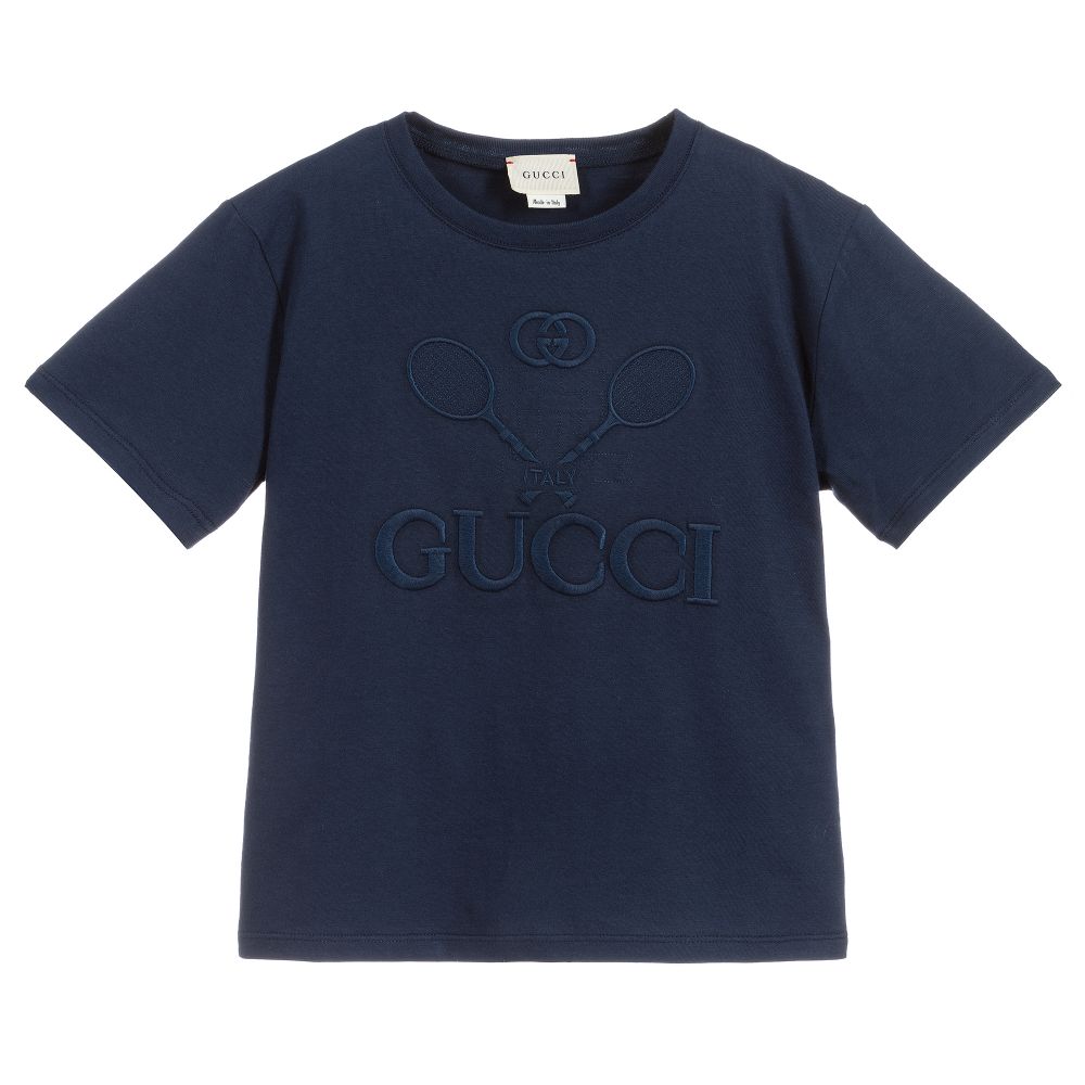 Boys Blue Tennis Cotton T-shirt