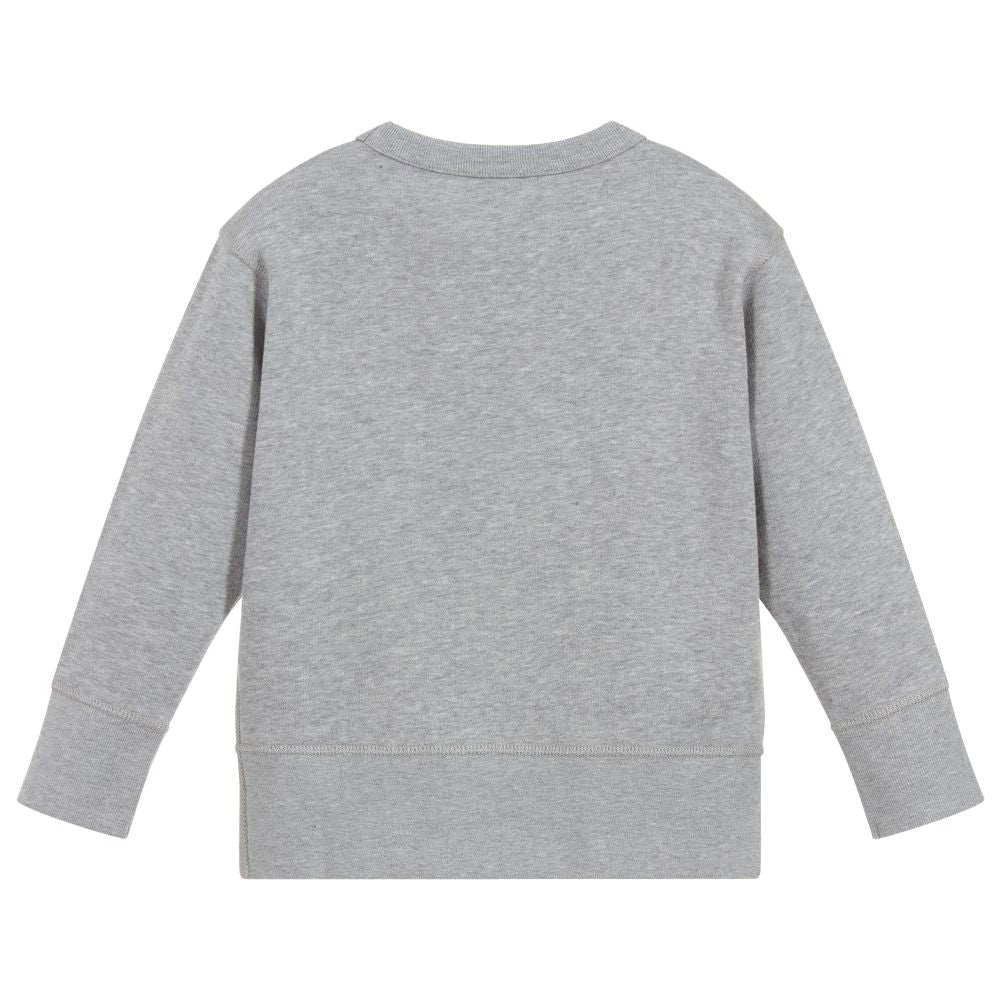 Boys Grey Logo Cotton Sweatshirt