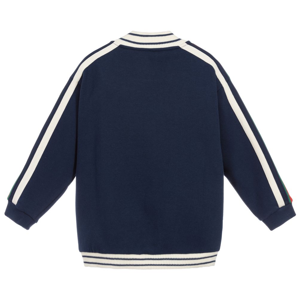 Boys Blue Cotton Zip-up Top