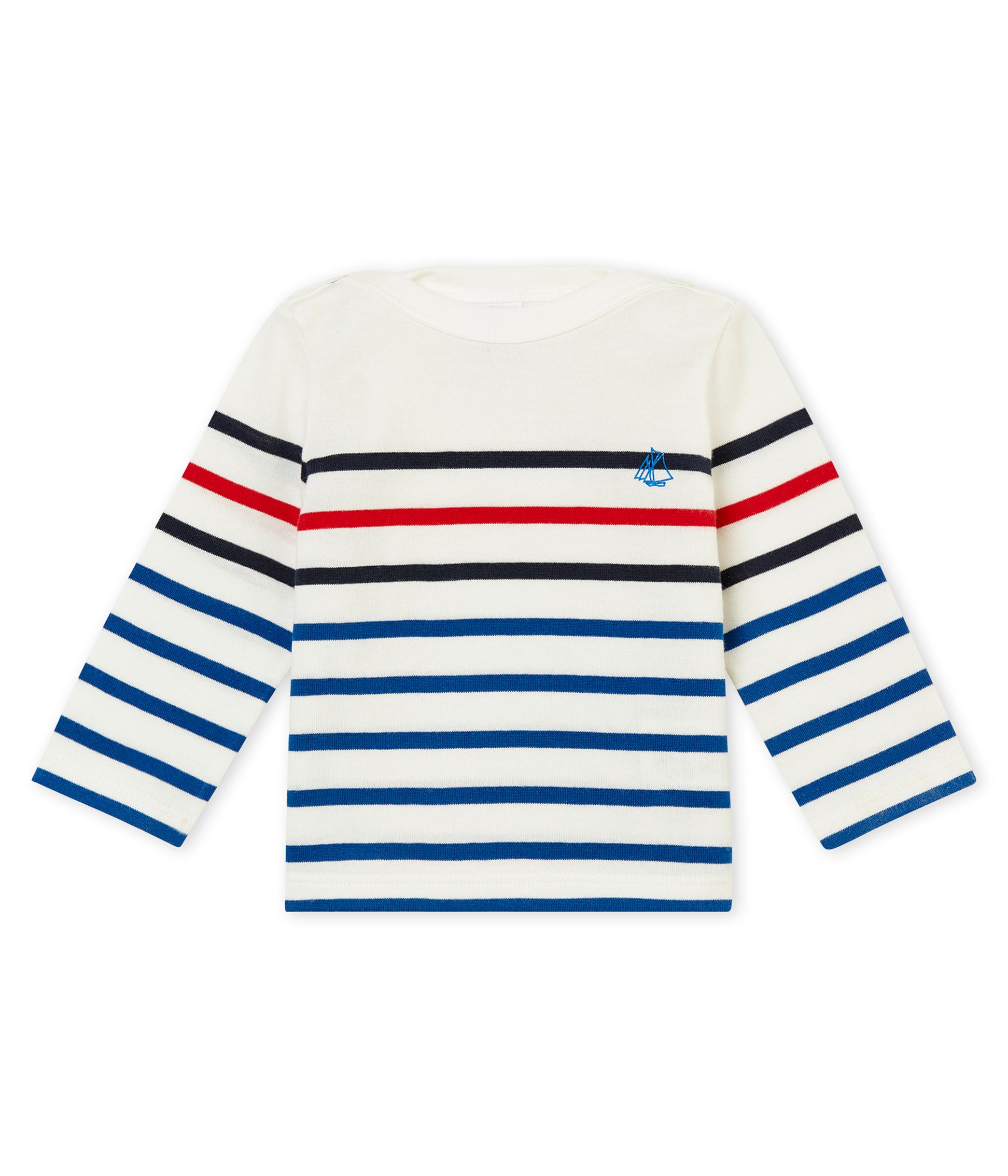 Baby Boys White & Blue Stripes T-shirt