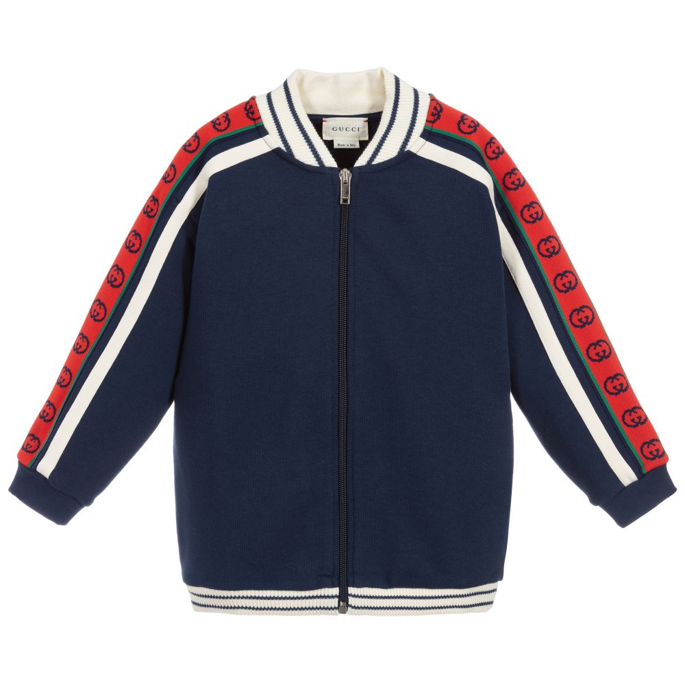 Boys Blue Cotton Zip-up Top