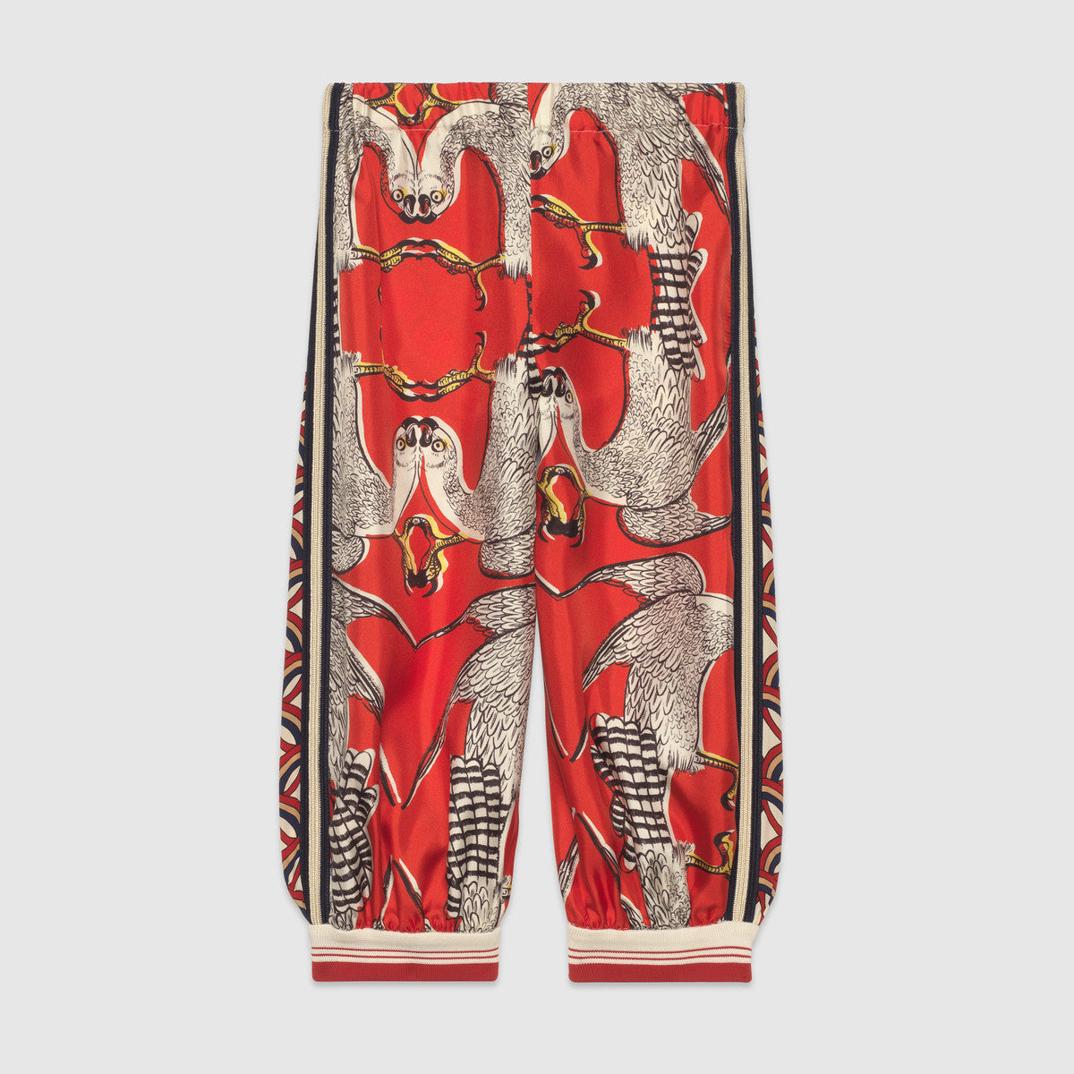 Girls Red & Ivory Silk Trousers
