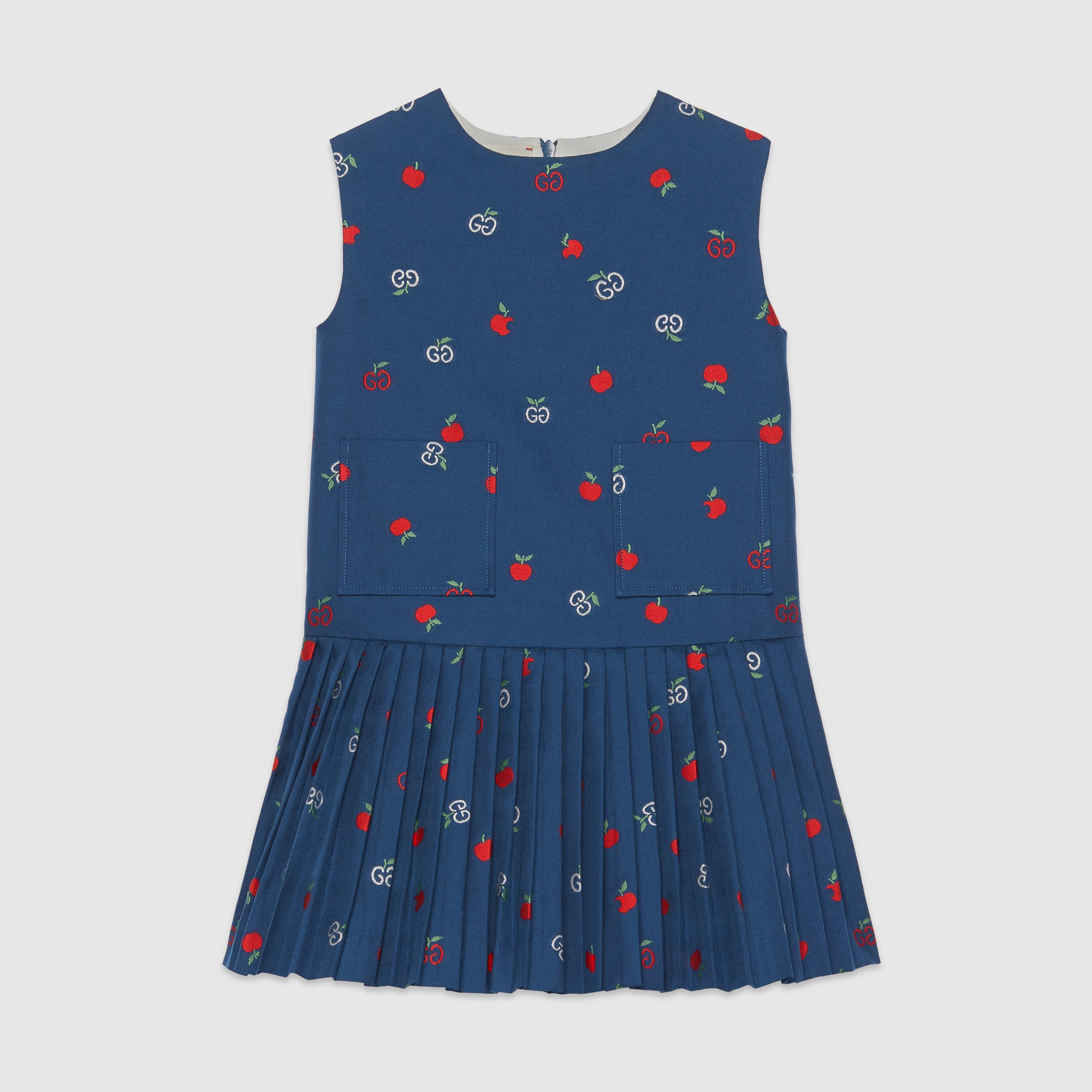 Girls Blue & Red Cotton Dress