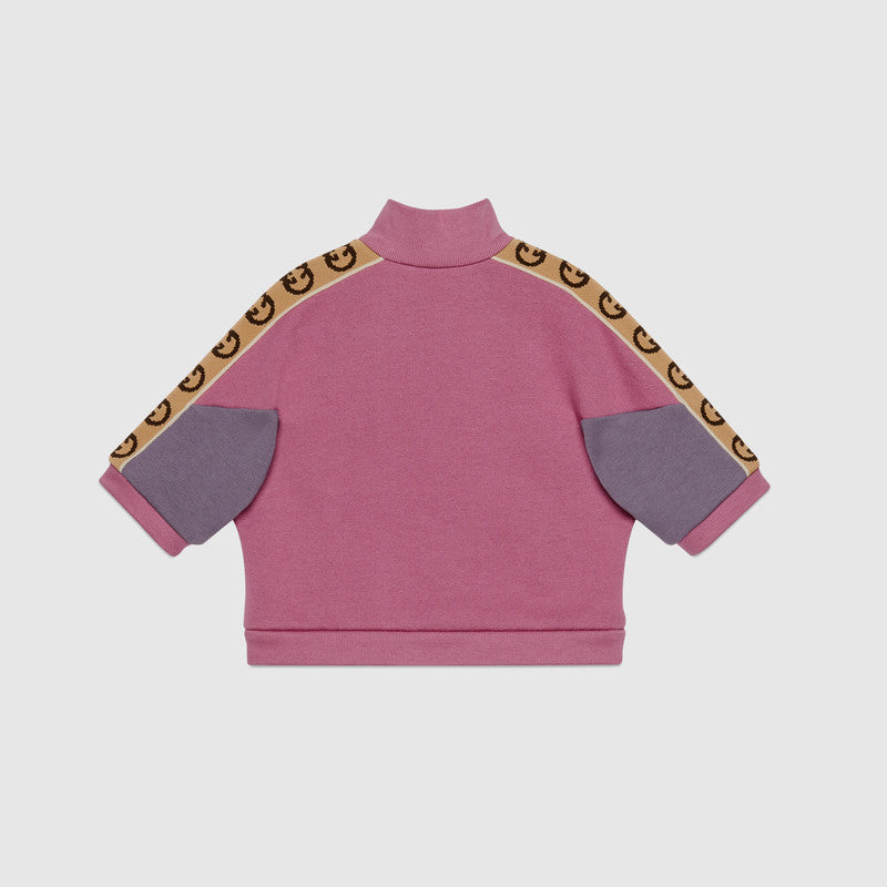 Baby Girls Purple Zip-up Cotton Sweatshirt