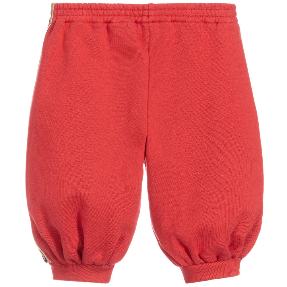Baby Girls Red GG Cotton Trousers