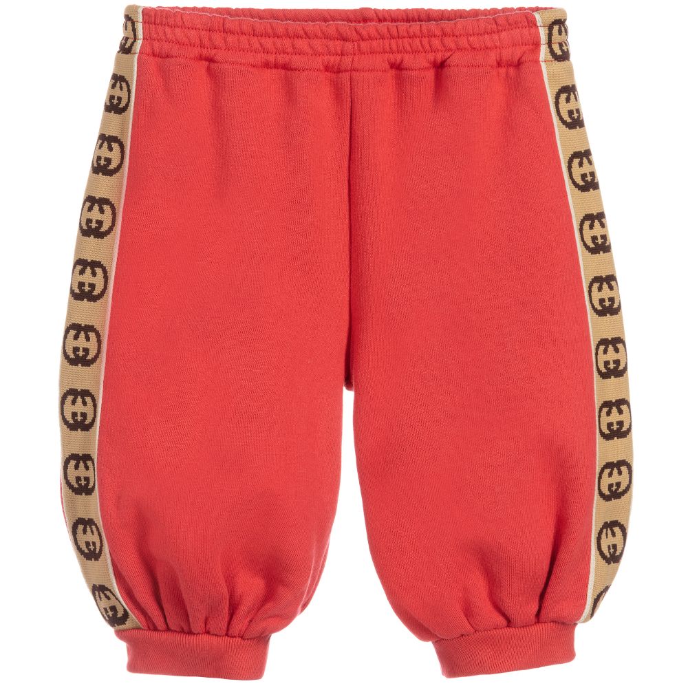 Baby Girls Red GG Cotton Trousers