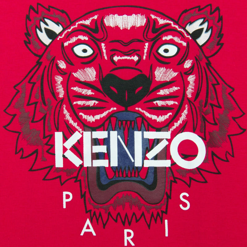 Girls Bright Red Tiger Embroidered T-Shirt - CÉMAROSE | Children's Fashion Store - 2