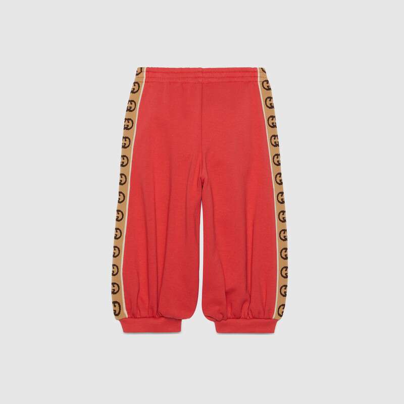 Girls Red Logo Cotton Trousers