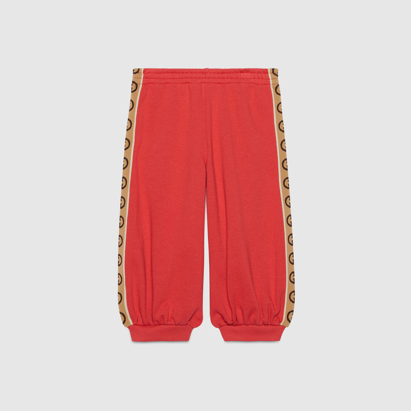 Girls Red Logo Cotton Trousers