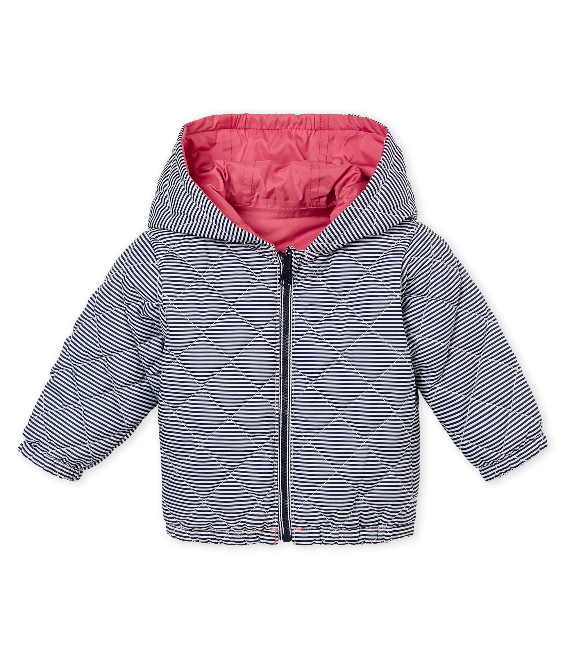 Baby Girls Pink & Grey Reversibie Coat
