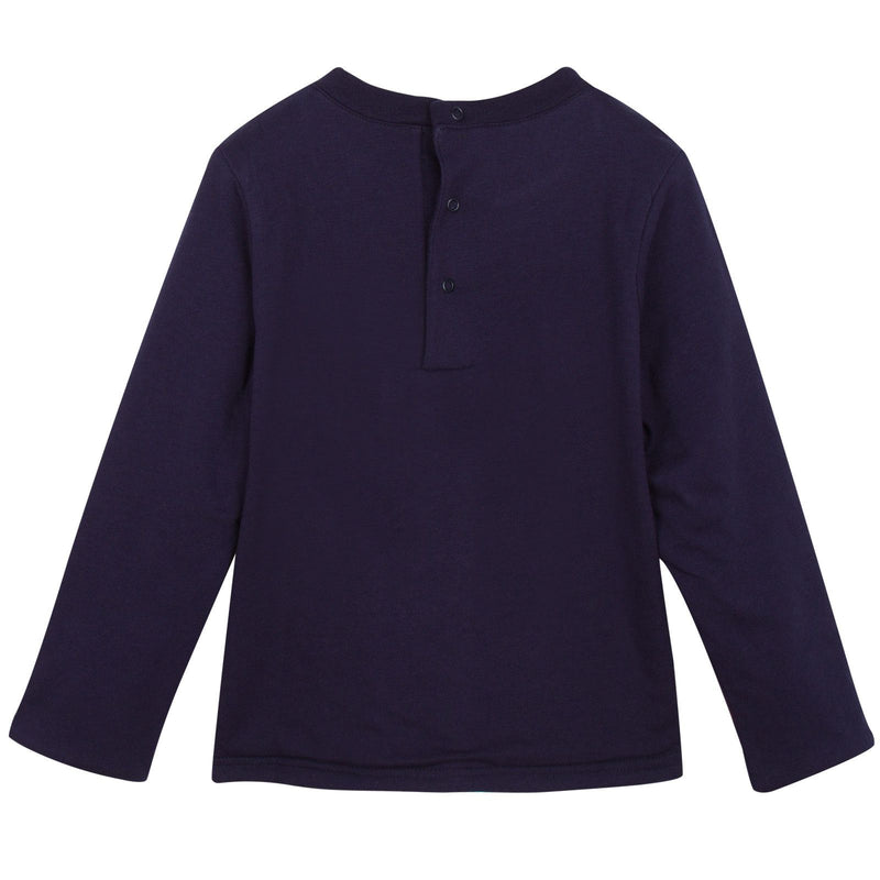 Boys Navy Blue Tiger Embroidered Sweatshirt - CÉMAROSE | Children's Fashion Store - 2