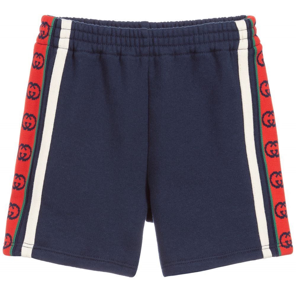 Baby Boys Blue GG Cotton Shorts