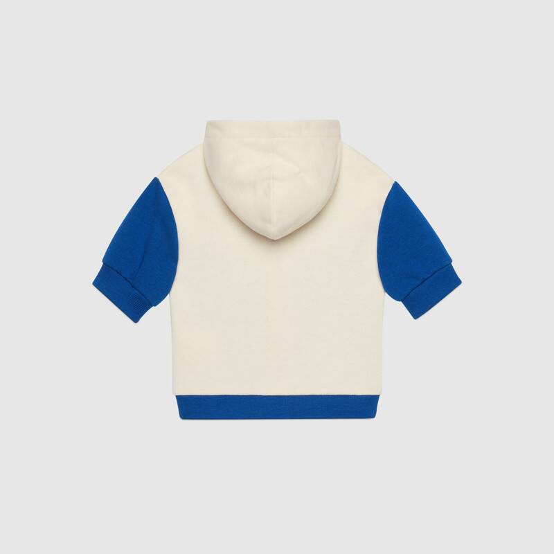 Baby Boys White & Blue Cotton Sweatshirt