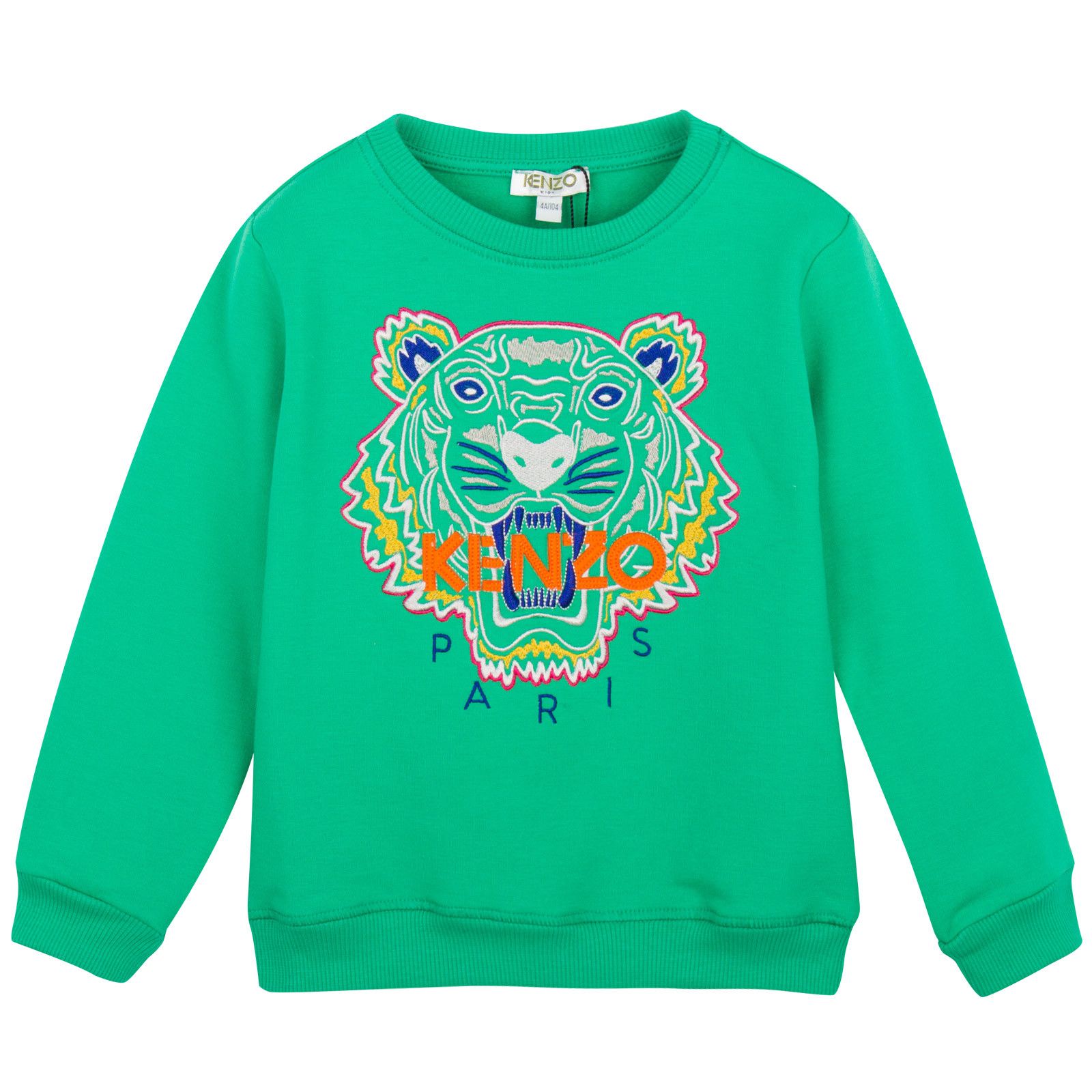 Boys Green Tiger Embroidered Sweatshirt - CÉMAROSE | Children's Fashion Store - 1