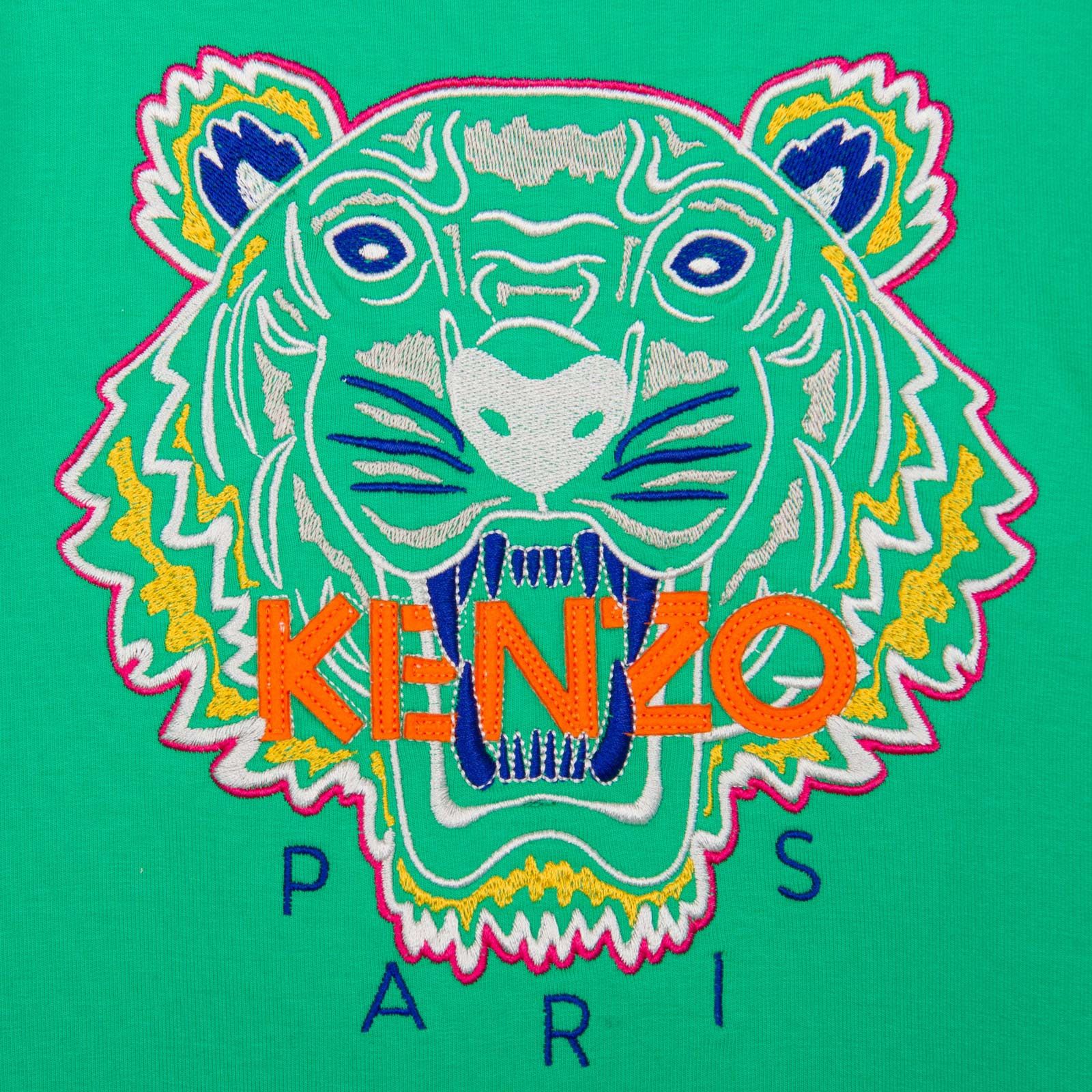 Boys Green Tiger Embroidered Sweatshirt - CÉMAROSE | Children's Fashion Store - 3