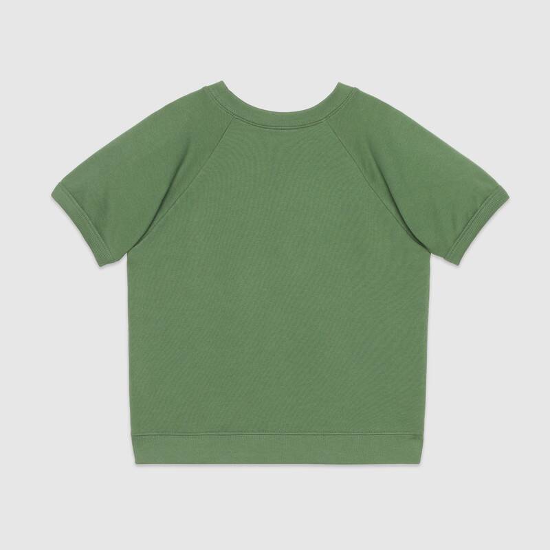 Boys Green Logo Cotton Sweatshirt