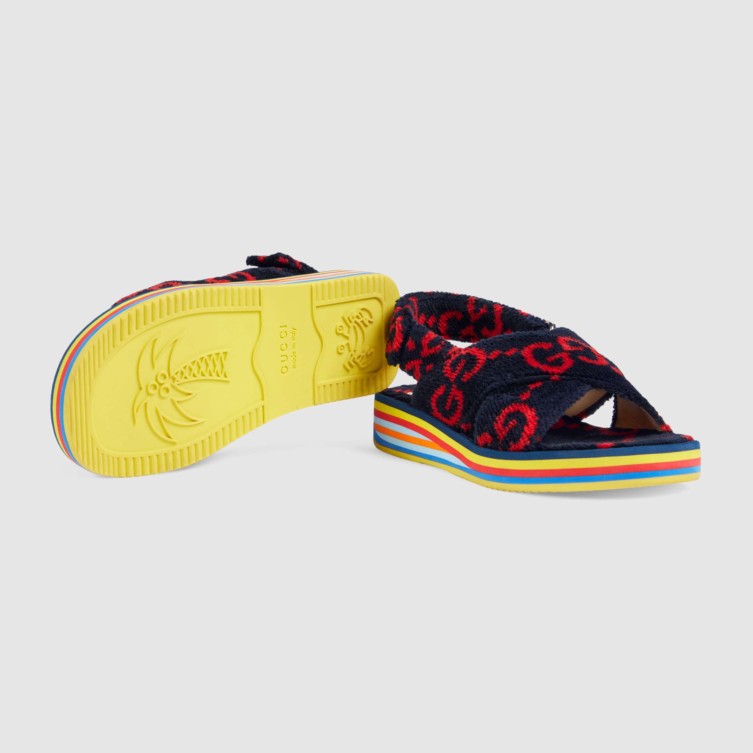 Girls Red & Blue Logo Sandals