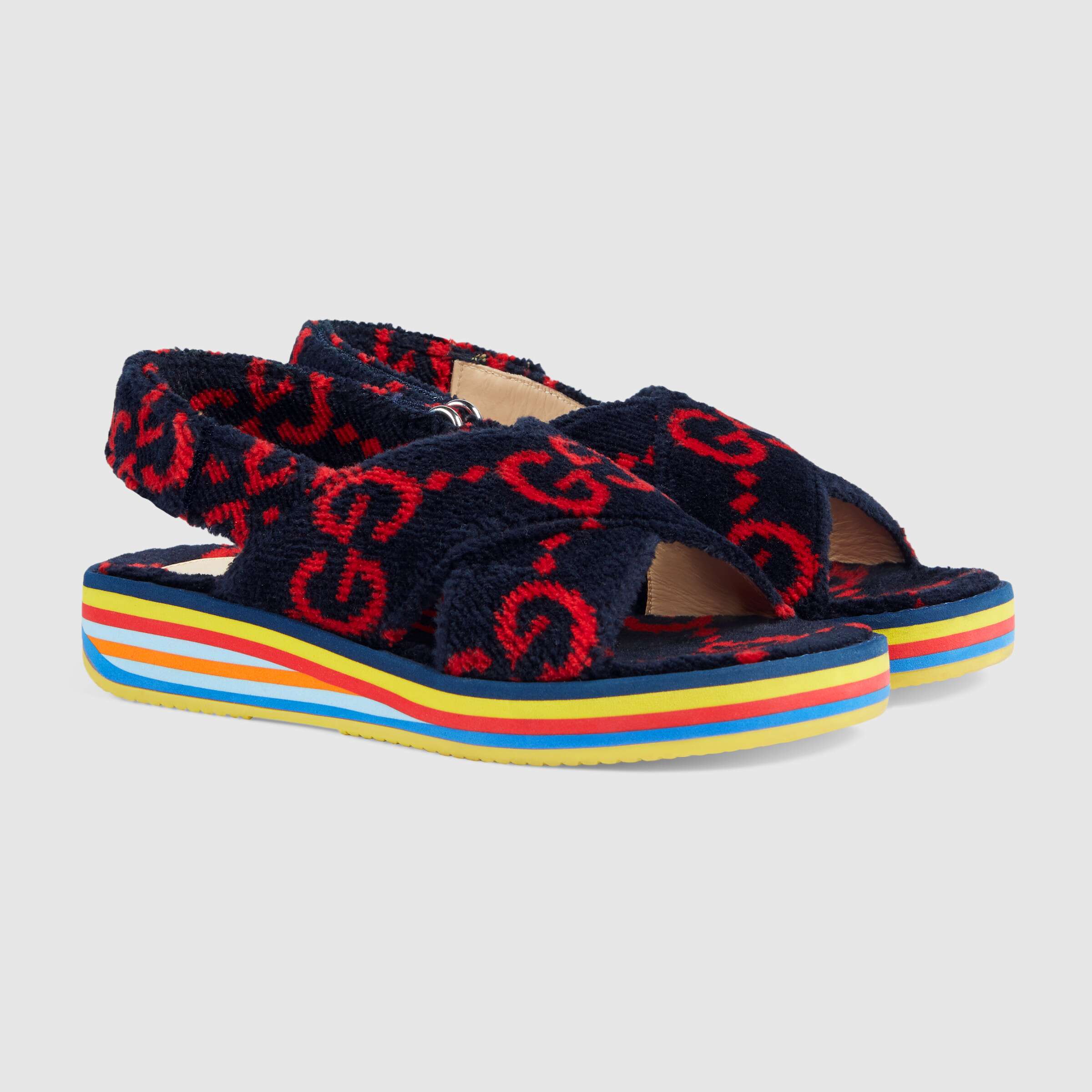 Girls Red & Blue Logo Sandals