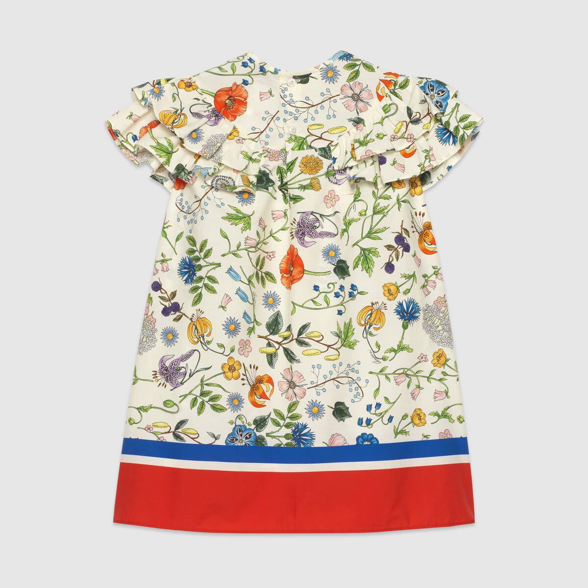 Girls Ivory Floral Cotton Dress