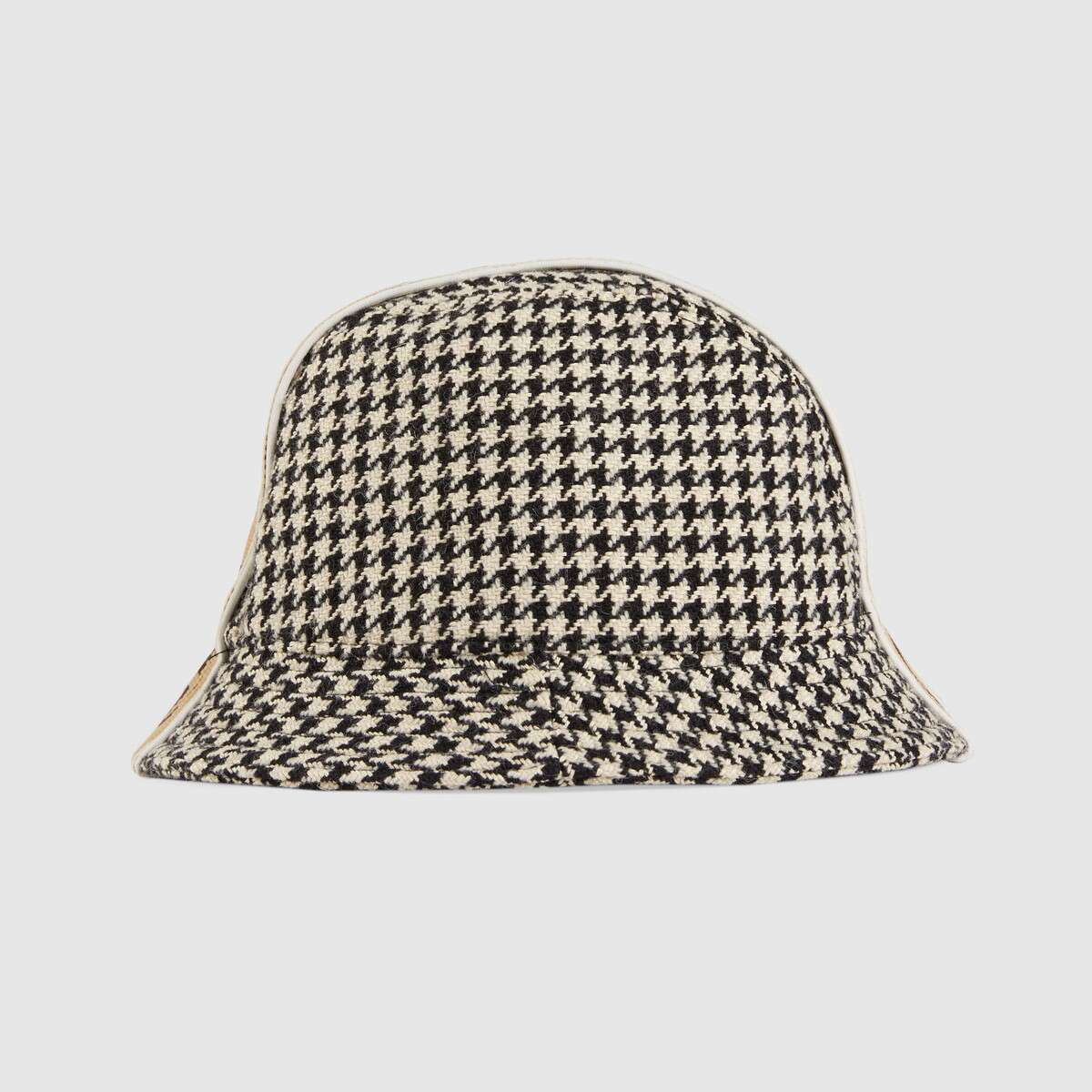 Boys & Girls Beige Houndstooth Logo Hat