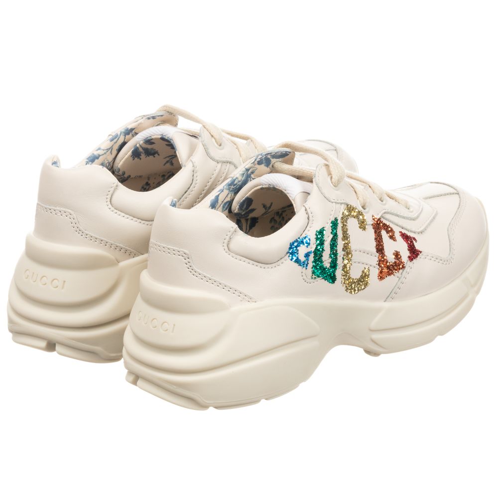 Girls Ivory Logo Leather Shoes