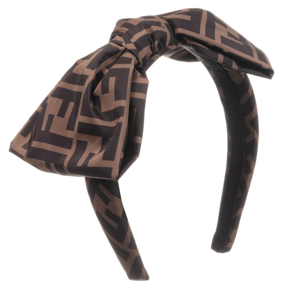 Girls Brown FF Bow Hairband