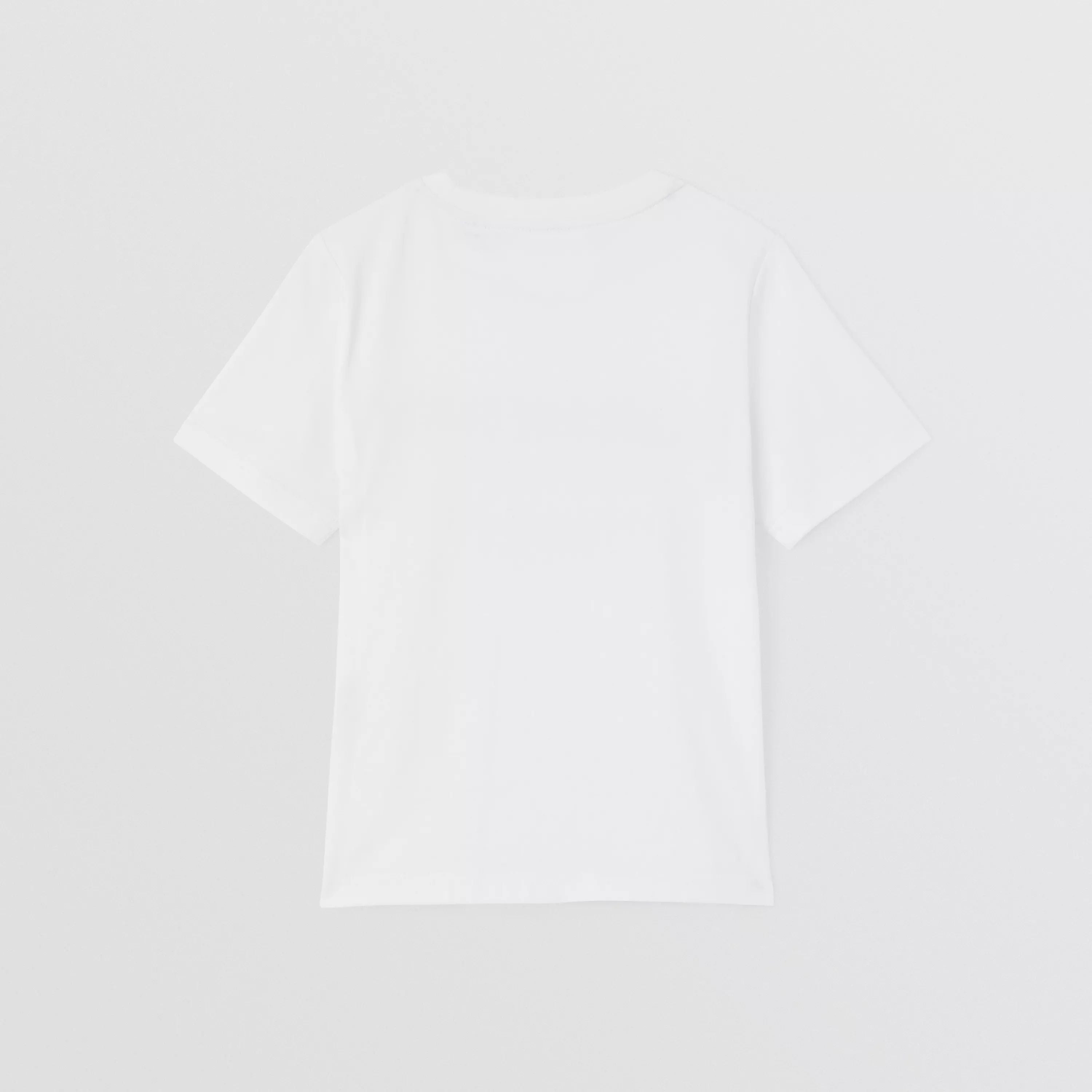 Boy & Girls White Logo Cotton T-Shirts
