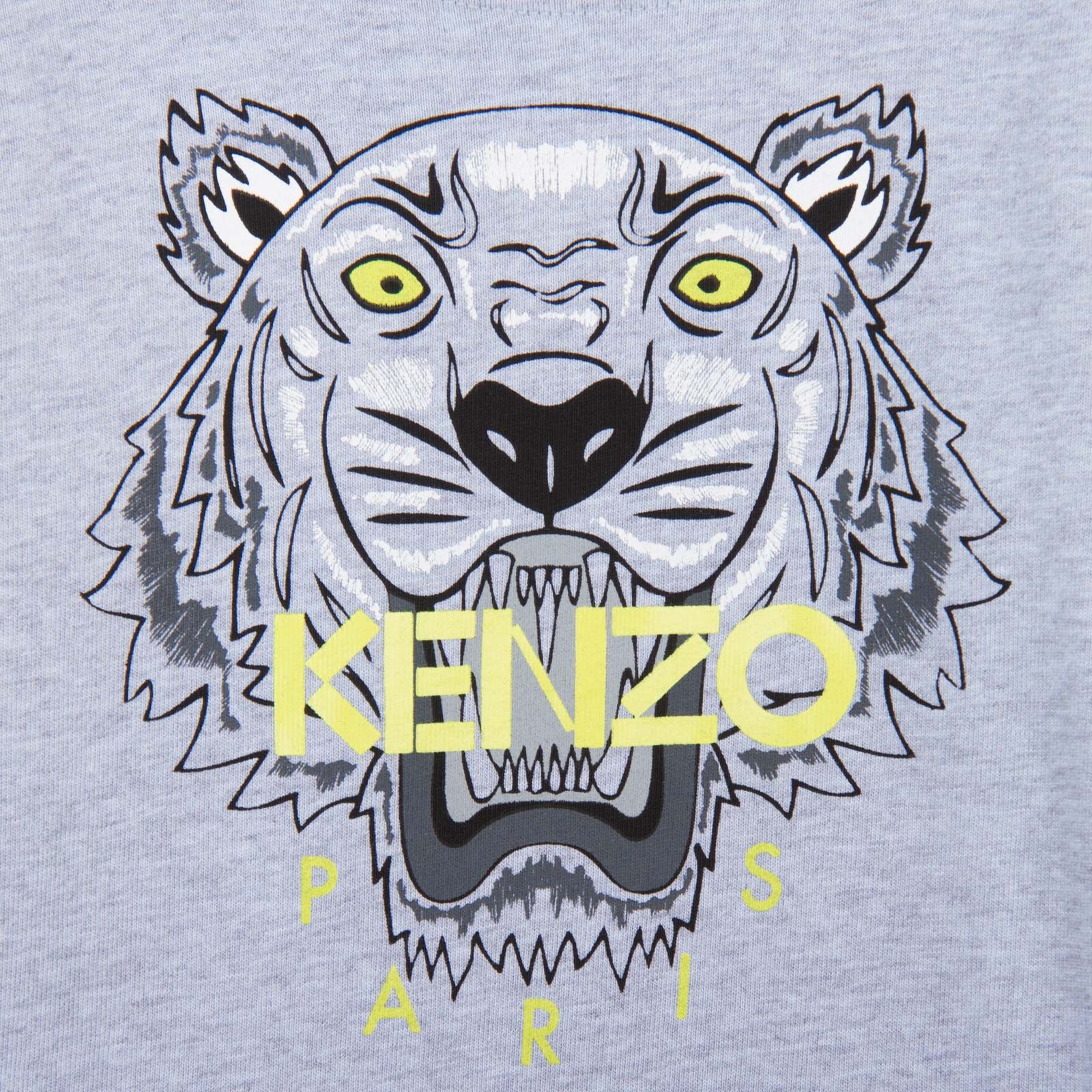 Boys Grey Tiger Embroidered Cotton Jersey T-Shirt - CÉMAROSE | Children's Fashion Store - 3