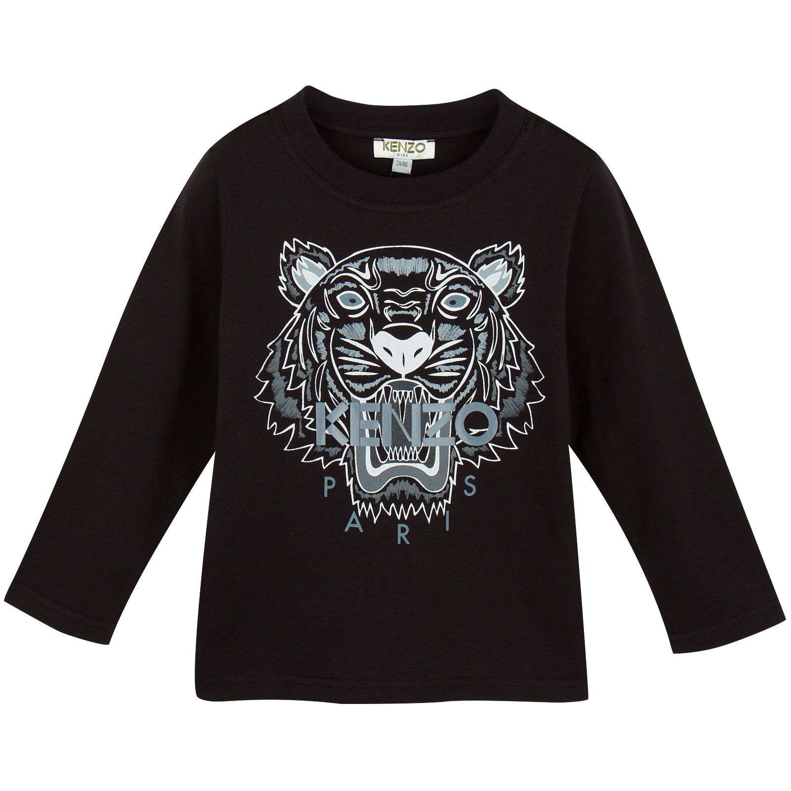 Boys Black Tiger Embroidered Cotton Jersey T-Shirt - CÉMAROSE | Children's Fashion Store - 1