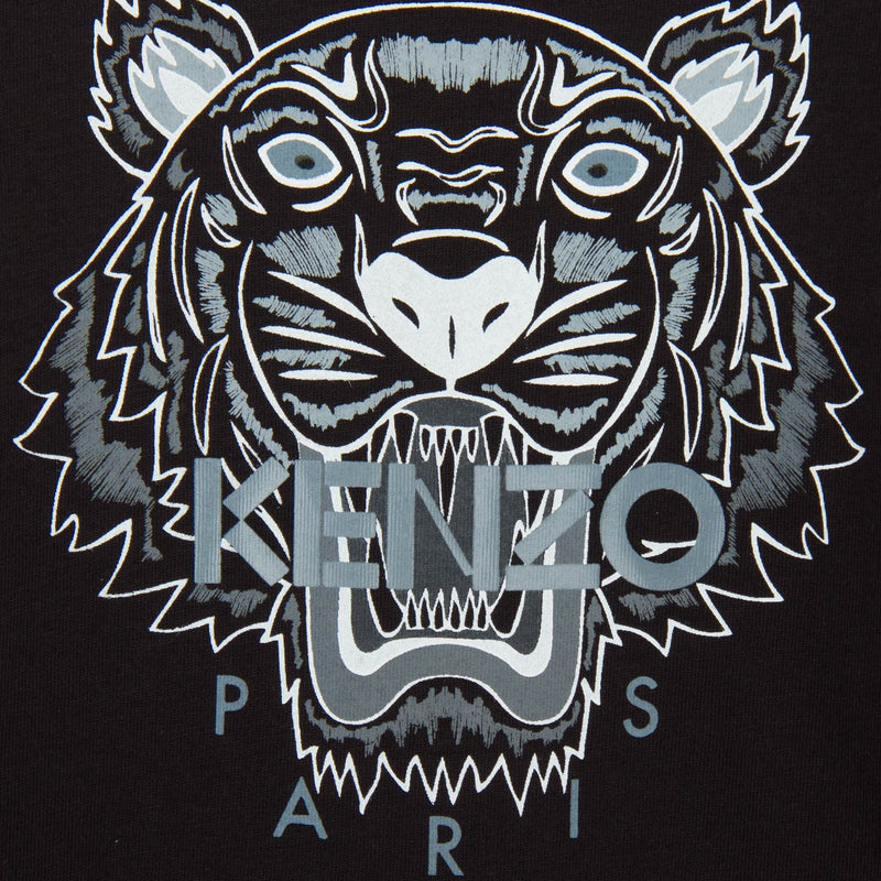 Boys Black Tiger Embroidered Cotton Jersey T-Shirt - CÉMAROSE | Children's Fashion Store - 2