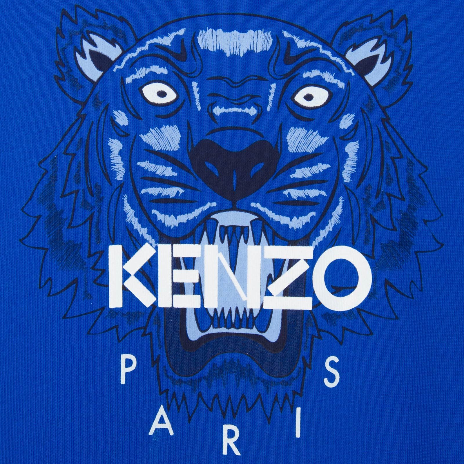 Boys Blue Tiger Embroidered Cotton Jersey T-Shirt - CÉMAROSE | Children's Fashion Store - 3