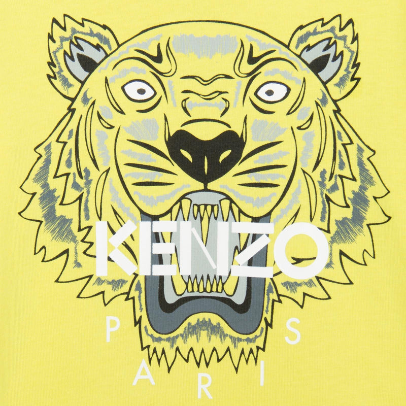Boys Lime Green Tiger Embroidered Cotton Jersey T-Shirt - CÉMAROSE | Children's Fashion Store - 3