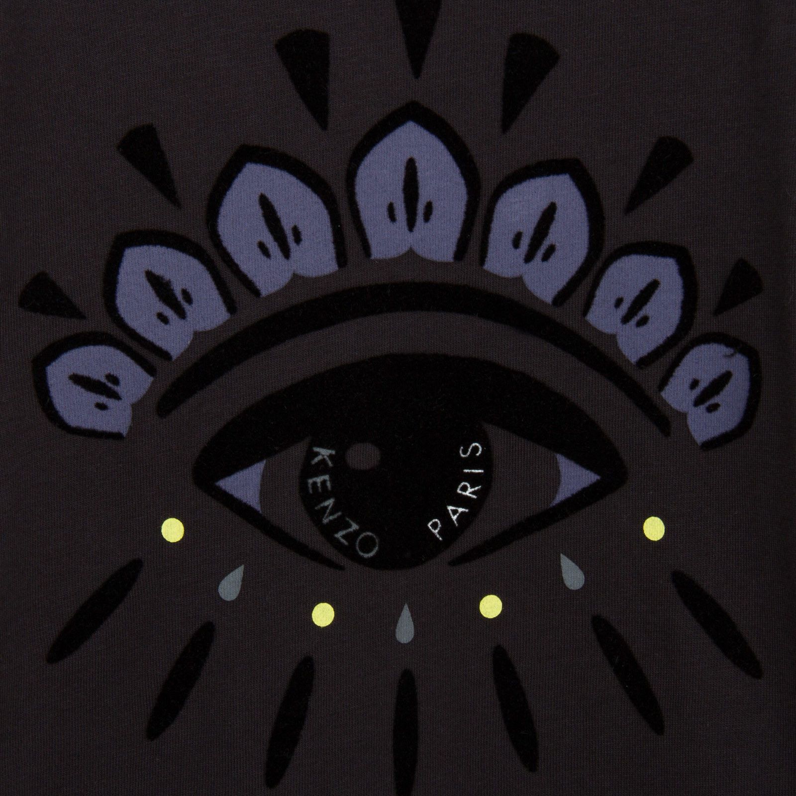 Girls Dark Grey Cotton Jersey Eye Embroidered T-Shirt - CÉMAROSE | Children's Fashion Store - 3